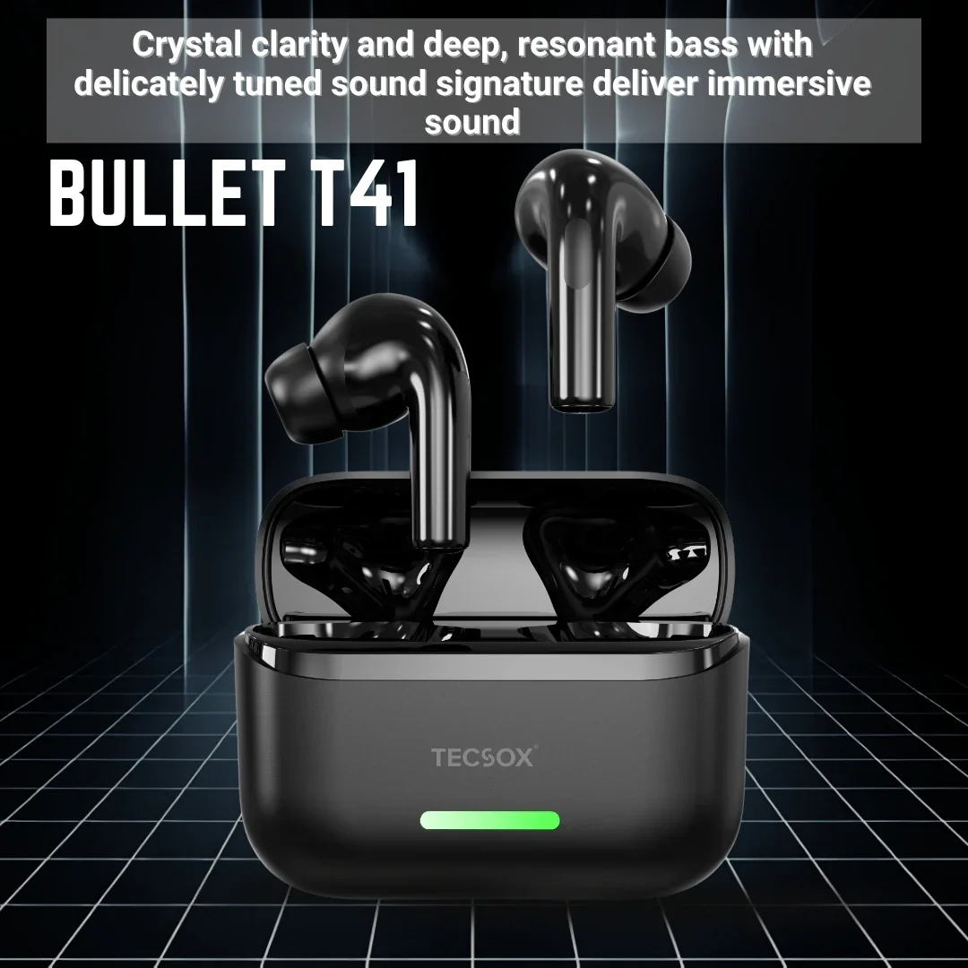TecSox Bullet T41 Wireless Earbud | Light Weight | ANC - Image 7