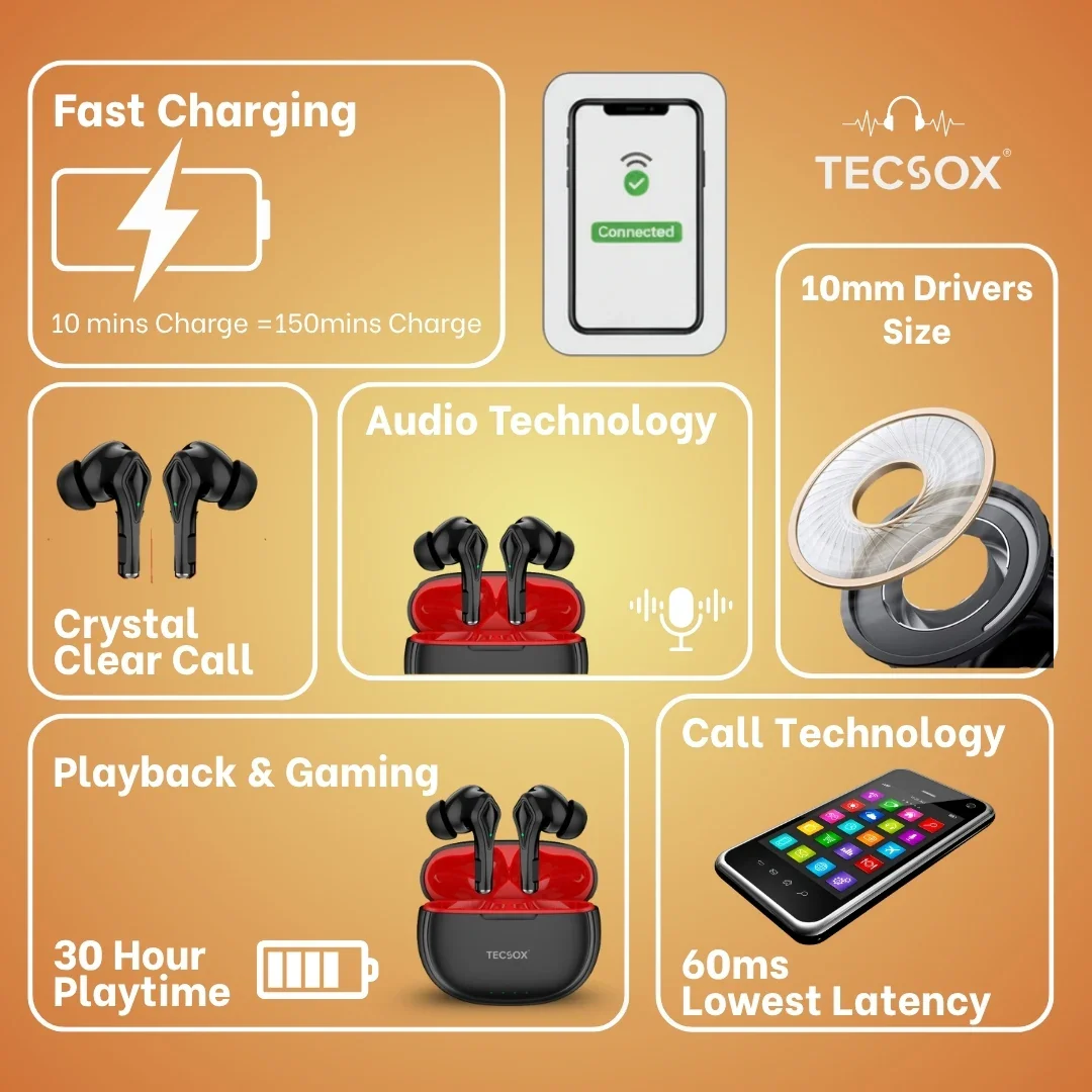 Buy TecSox Neo231 Wireless Earbud With Deep Bass & Comfortable Fit - Image 19