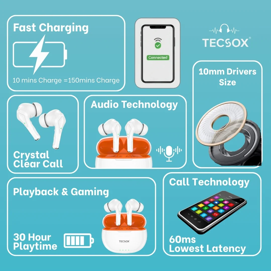 Buy TecSox Neo231 Wireless Earbud With Deep Bass & Comfortable Fit - Image 27