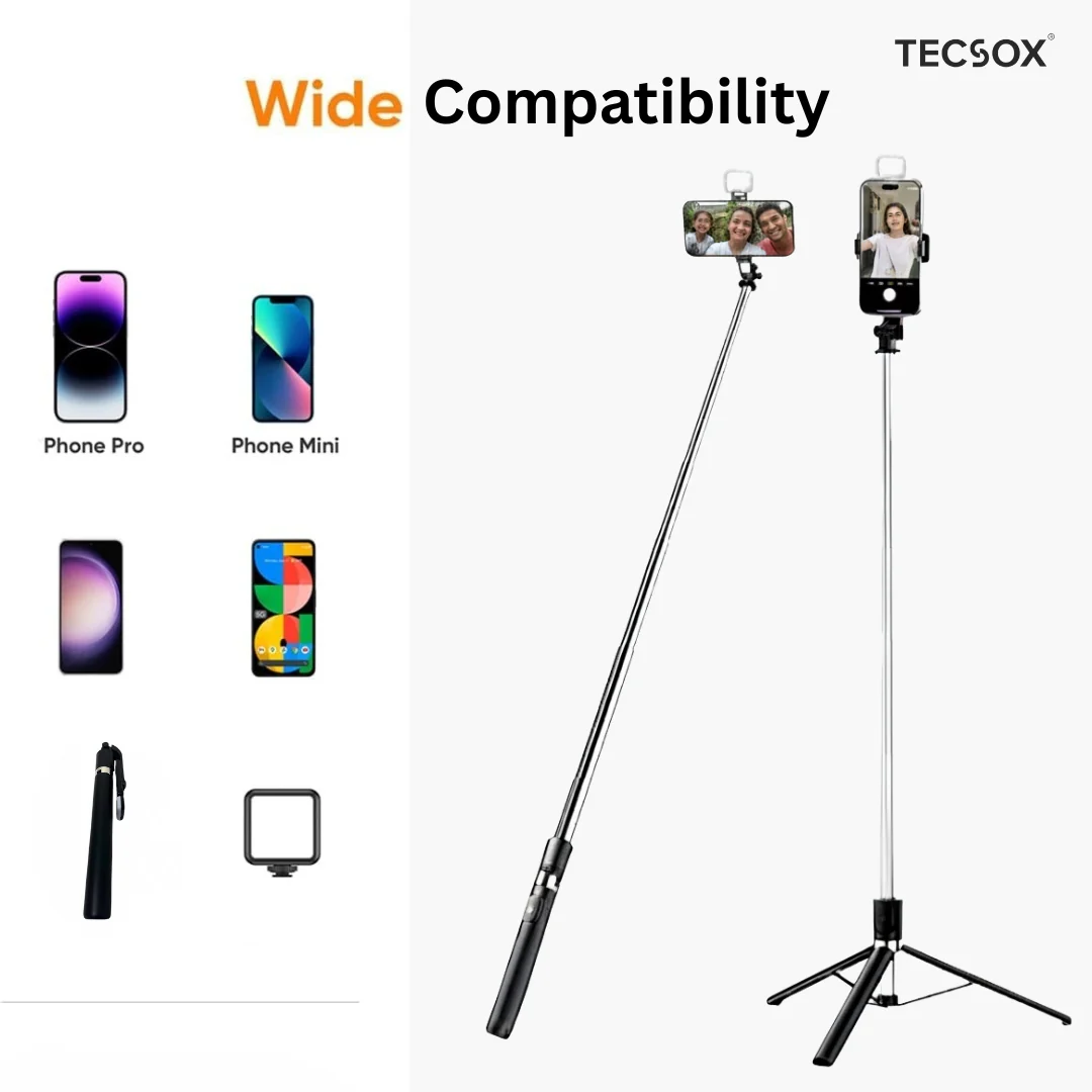 TecSox Halo Stick | 5FT Professional Multi-Role Tripod & Selfie Stick - Image 7