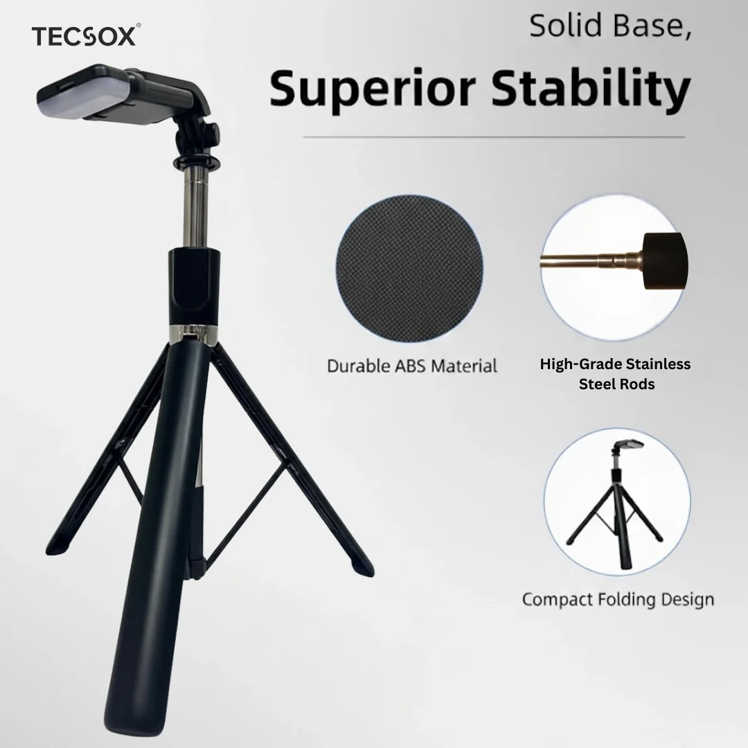 TecSox Halo Stick | 5FT Professional Multi-Role Tripod & Selfie Stick - Image 8