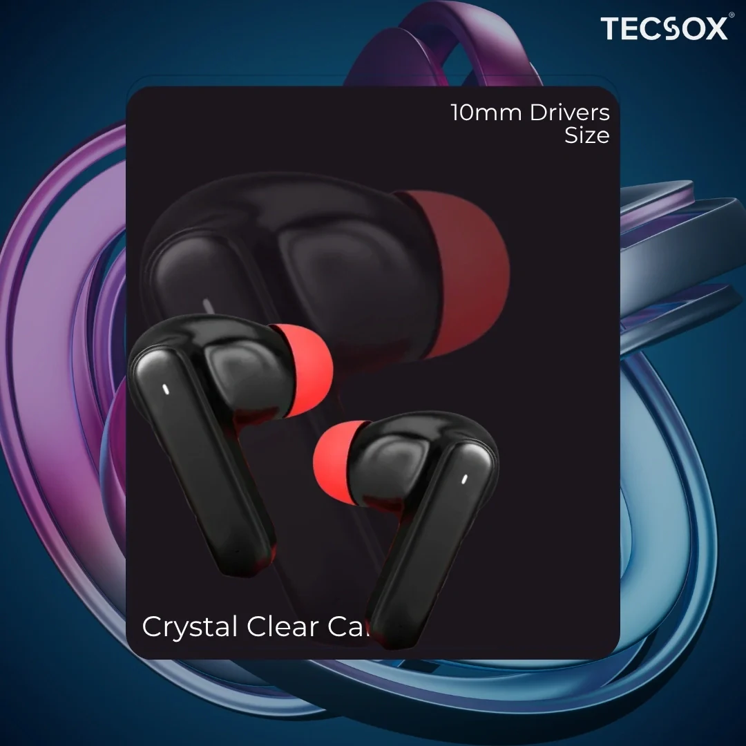 TecSox Pulse 611 Bluetooth Earbuds | Bluetooth 5.3 | 30Hr Play Time | Deep Bass Airpods - Image 21