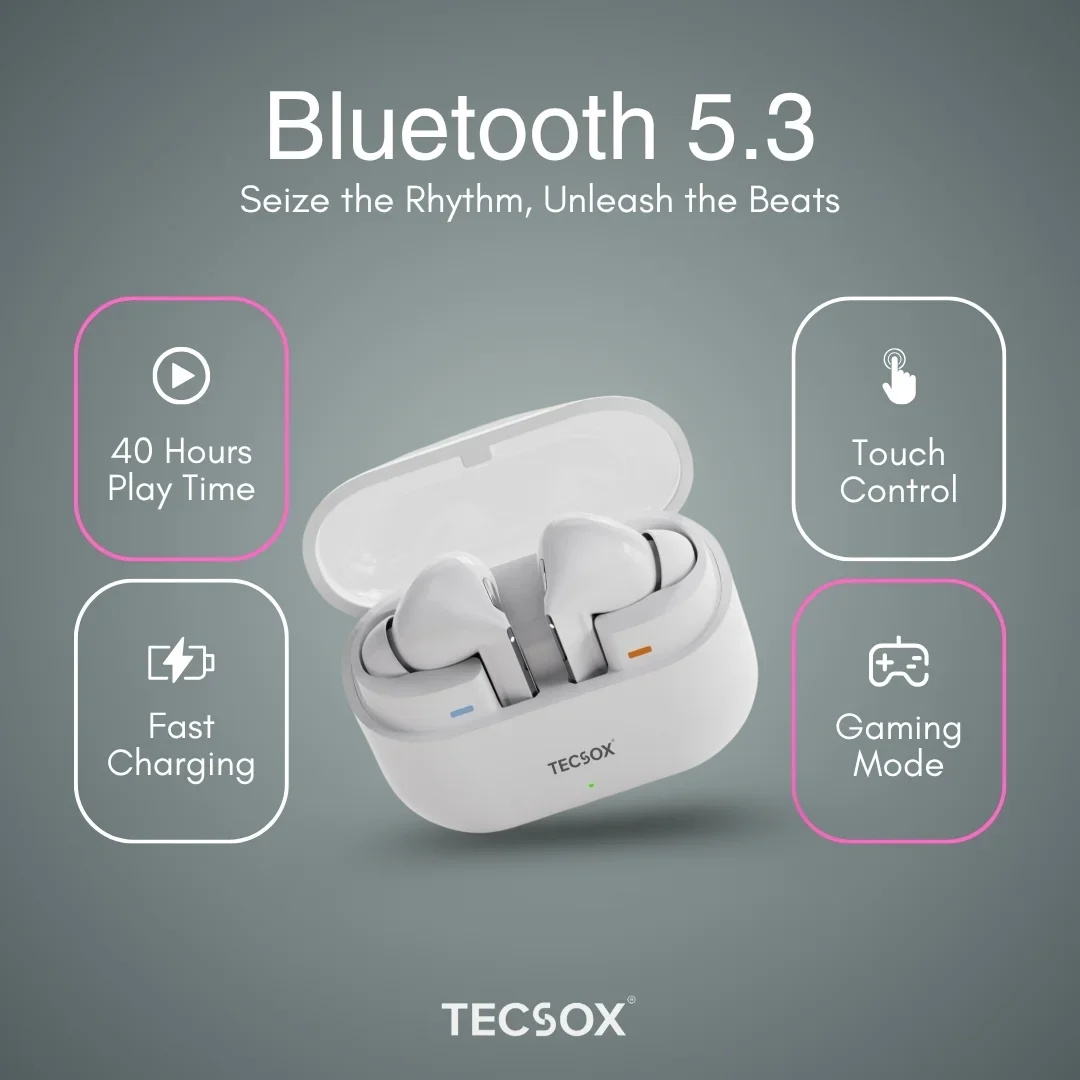 Order TecSox Audora Bluetooth Earbuds | Deep Bass | Under ₹1000 - Image 25