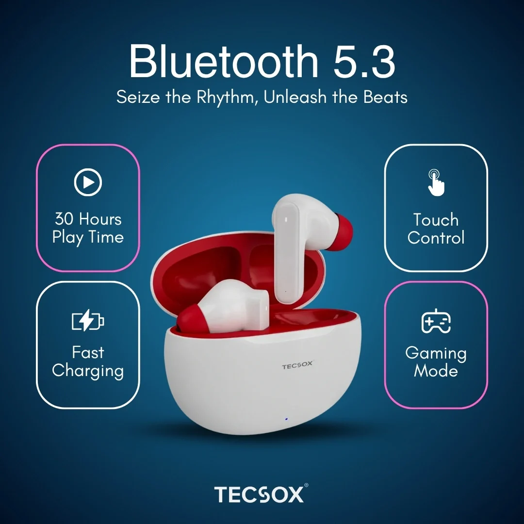 Order TecSox Pulse 611 Bluetooth Earbuds | Deep Bass | 30 Hour Play time - Image 34