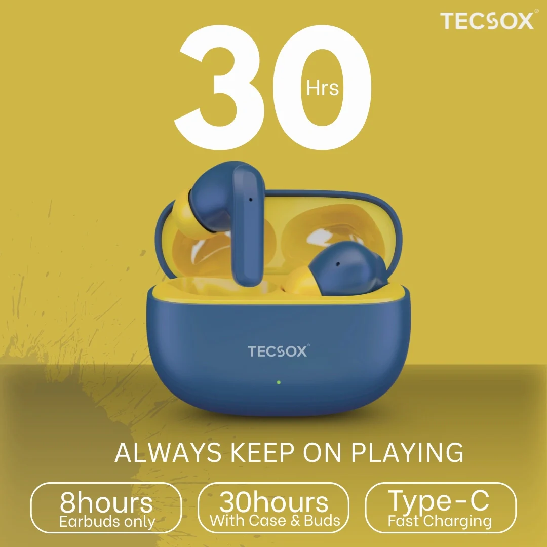 TecSox Wave Bluetooth Earbuds | Deep Bass | IPX water resistance - Image 18