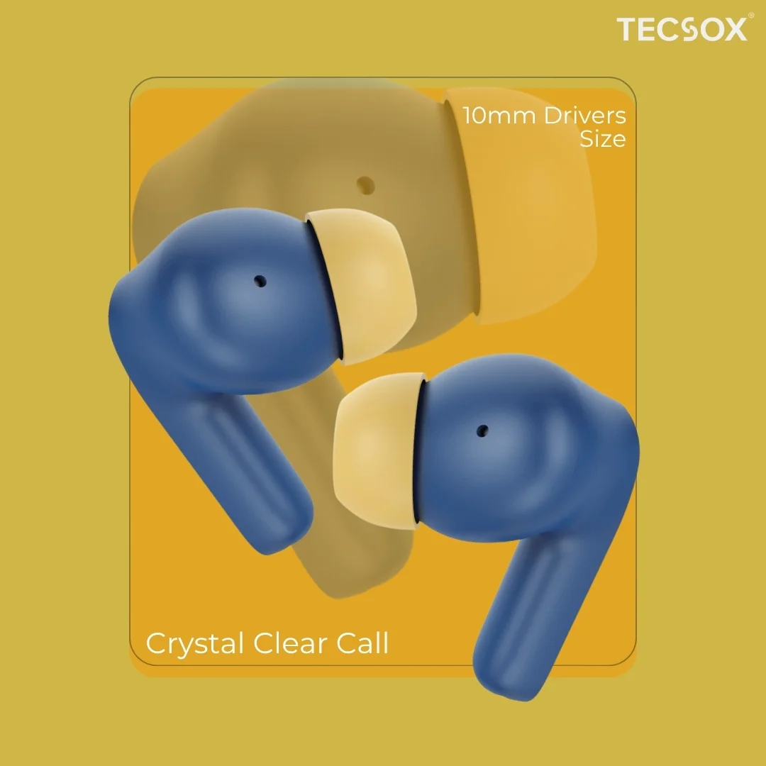 TecSox Wave Bluetooth Earbuds | Deep Bass | IPX water resistance - Image 20