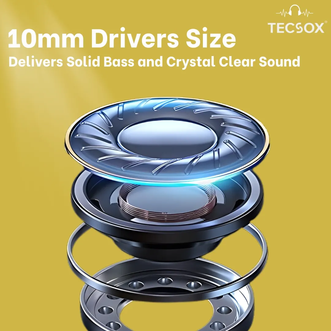 TecSox Wave Bluetooth Earbuds | Deep Bass | IPX water resistance - Image 8
