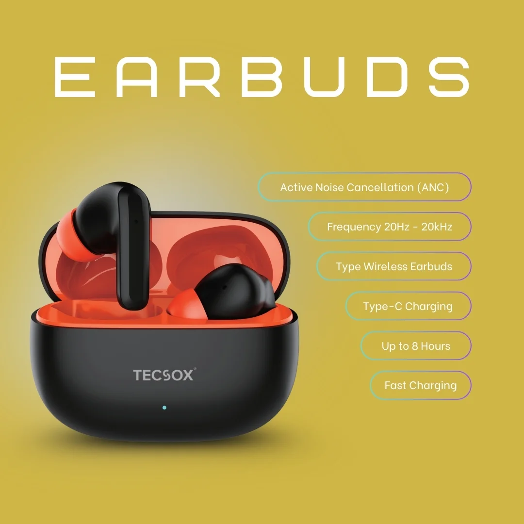 TecSox Wave Bluetooth Earbuds | Deep Bass | IPX water resistance - Image 9