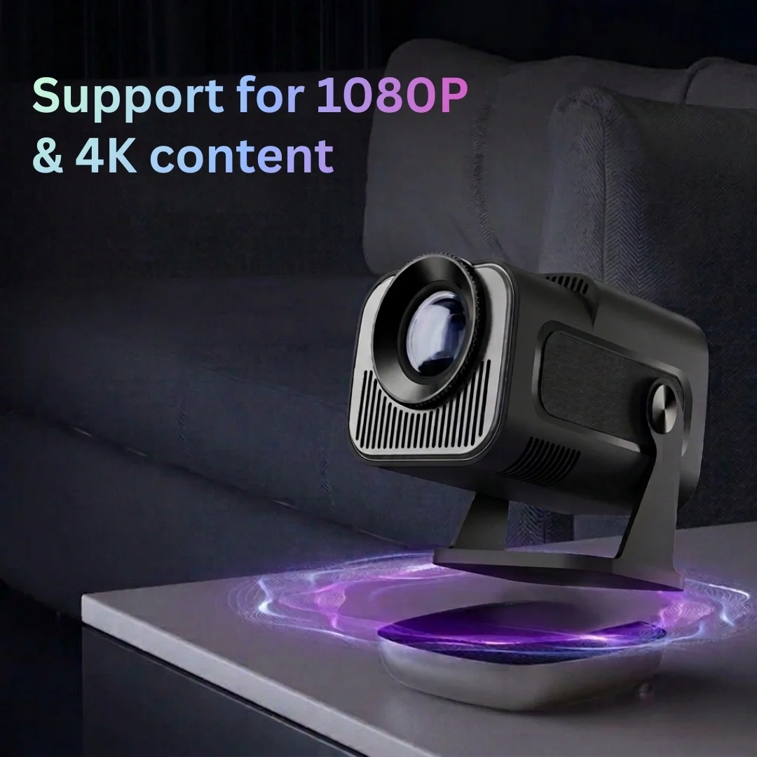 Tecsox Panther Mini Projector: 4K Video | Android 11 | 180° rotation - Image 6