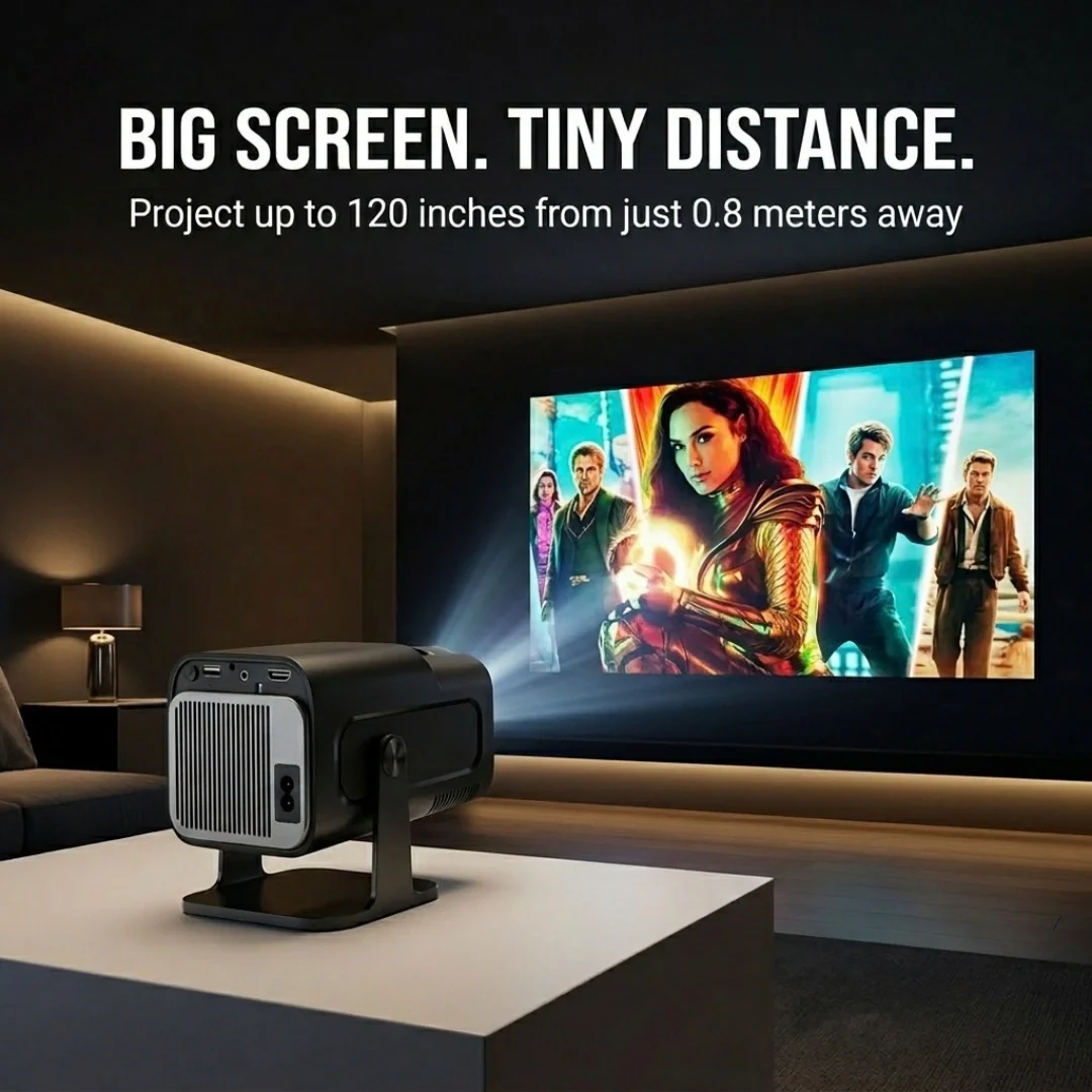 Tecsox Panther Mini Projector: 4K Video | Android 11 | 180° rotation - Image 9