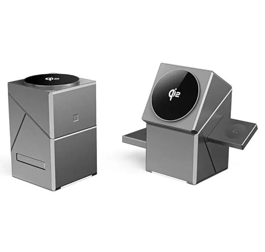 PowerCharge Wireless Charger for iPhone | Fast Charging Adaptor- Brushed Silver - Image 5