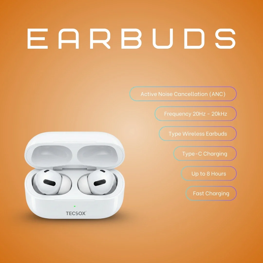 Buy TecPod Max White Bluetooth Earbuds | Deep Bass | 30-hour playtime - Image 5