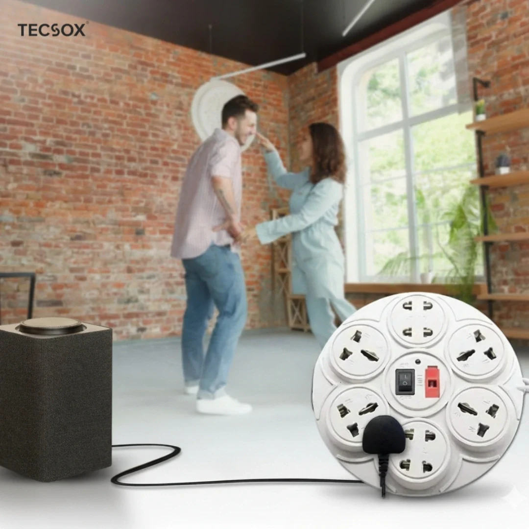 TecSox 8 Pin Extention Board with Master Switch | 2.7 m length with Fuse and International Sockets - Image 7