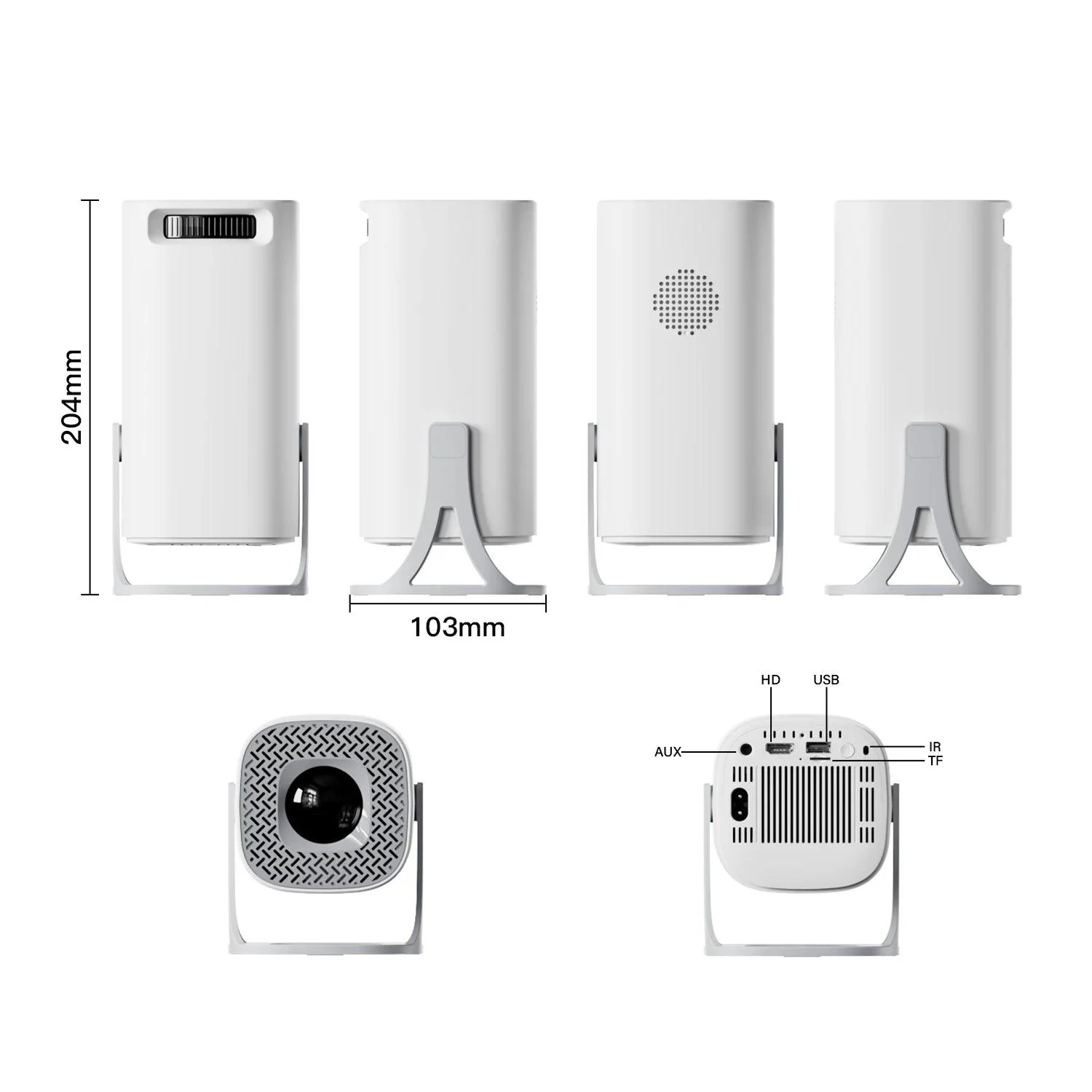 TecSox IVORY PROJECTOR |Smart Mini Projector Android 11 | WiFi6 Support 4K 1080P | Projector 1280*720P | Home Cinema Portable Projector - Image 3