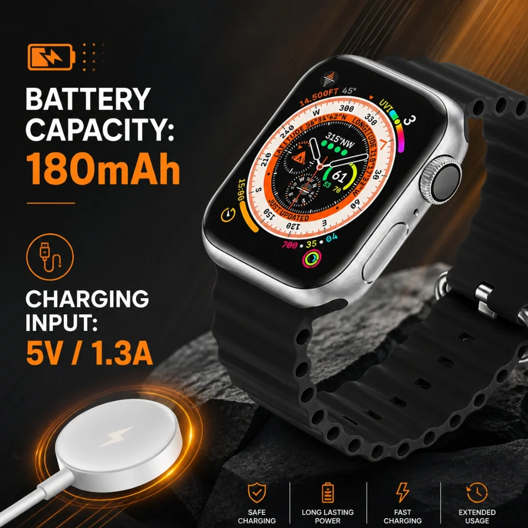 TecSox 2.19" Screen Size Metal Shield | Smart Watch| Wireless Charging - Image 3