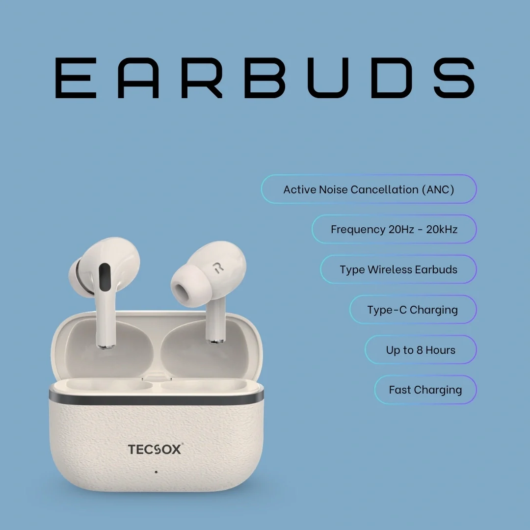 TecSox Moon Bluetooth Earbud With Deep Bass & Comfortable Fit | 30Hrs Playtime | IPX Water Resistant - Image 13