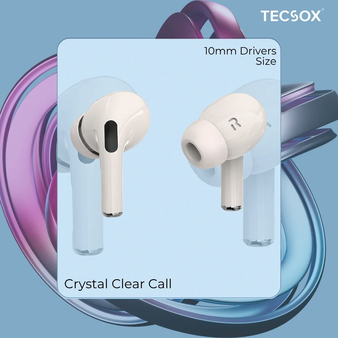 TecSox Moon Bluetooth Earbud With Deep Bass & Comfortable Fit | 30Hrs Playtime | IPX Water Resistant - Image 17