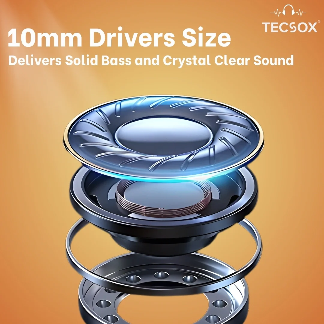 TecSox Neo411 30Hr Playtime |  Wireless Earbud With Deep Bass & Comfortable Fit | IPX Water Resistant - Image 44