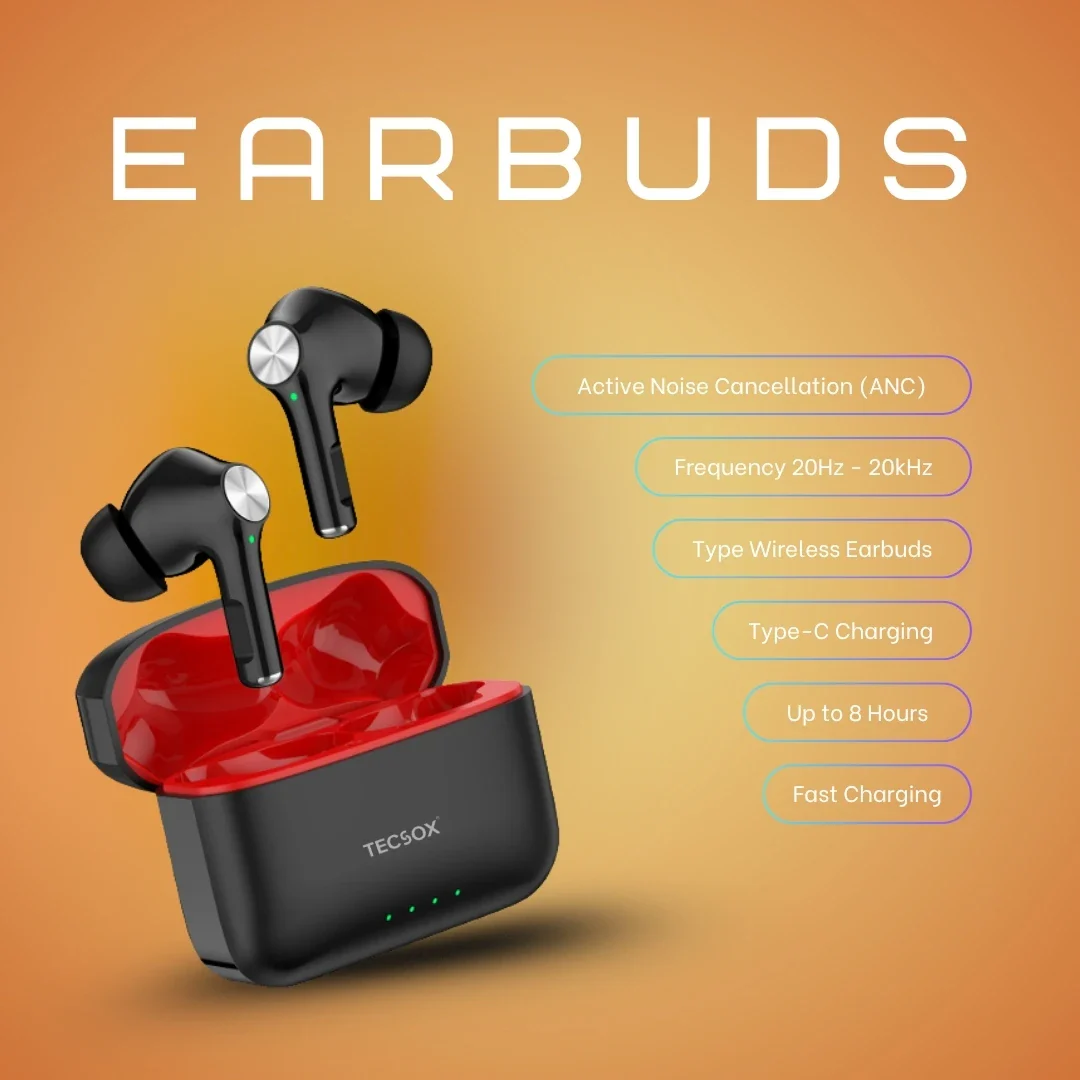 TecSox Neo411 30Hr Playtime |  Wireless Earbud With Deep Bass & Comfortable Fit | IPX Water Resistant - Image 6