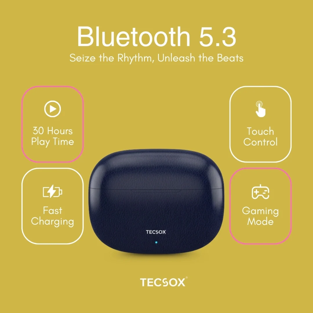 TecSox Neo771 Bluetooth Earbud With Deep Bass & Comfortable Fit | IPX Water Resistant - Image 34