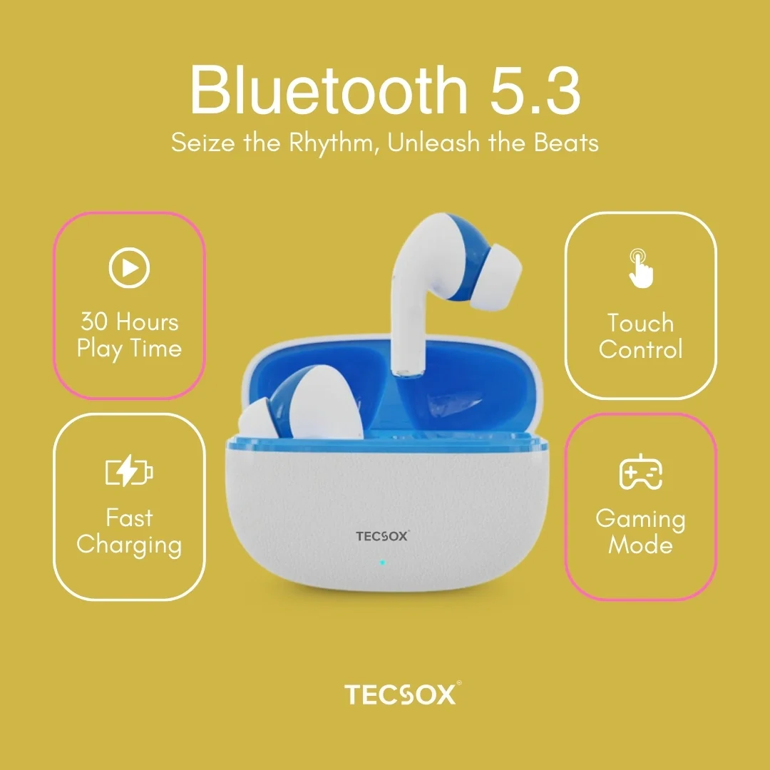 TecSox Neo771 Bluetooth Earbud With Deep Bass & Comfortable Fit | IPX Water Resistant - Image 46