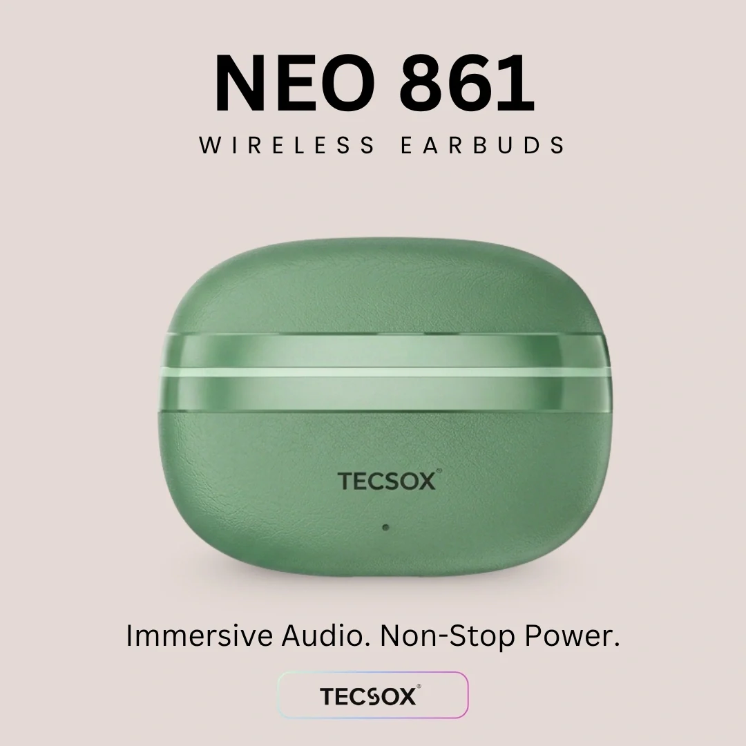 TecSox Neo861 Bluetooth Earbud With Deep Bass | IPX Water Resistant - Image 23