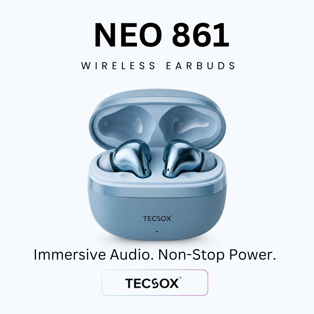 TecSox Neo861 Bluetooth Earbud With Deep Bass | IPX Water Resistant - Image 6