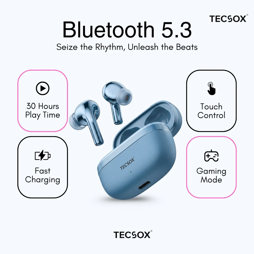 TecSox Neo861 Bluetooth Earbud With Deep Bass | IPX Water Resistant - Image 7