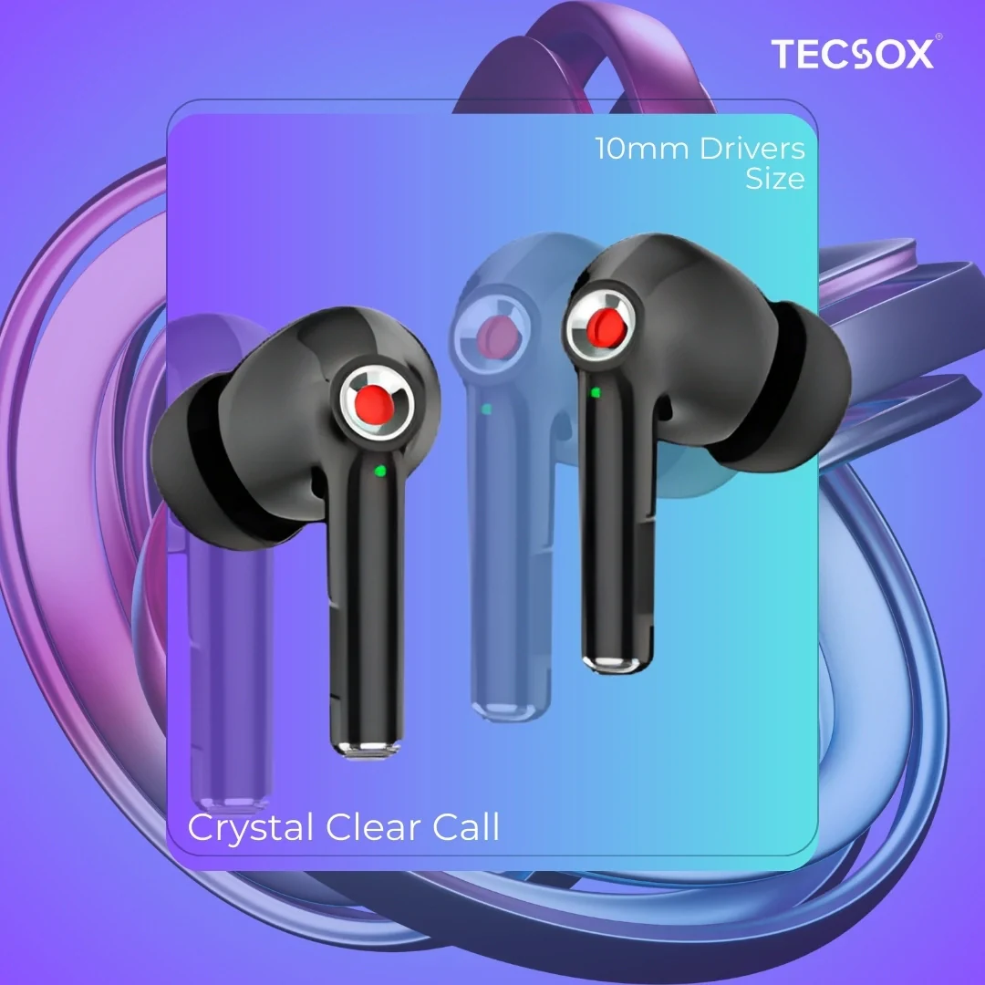 TecSox Omega 201 Wireless Earbud With Deep Bass & Comfortable Fit | IPX Water Resistant - Image 11