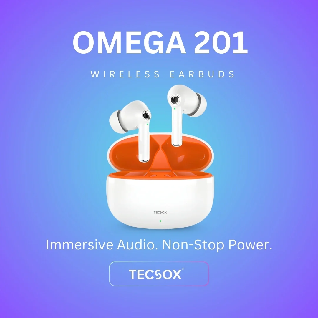 TecSox Omega 201 Wireless Earbud With Deep Bass & Comfortable Fit | IPX Water Resistant - Image 17