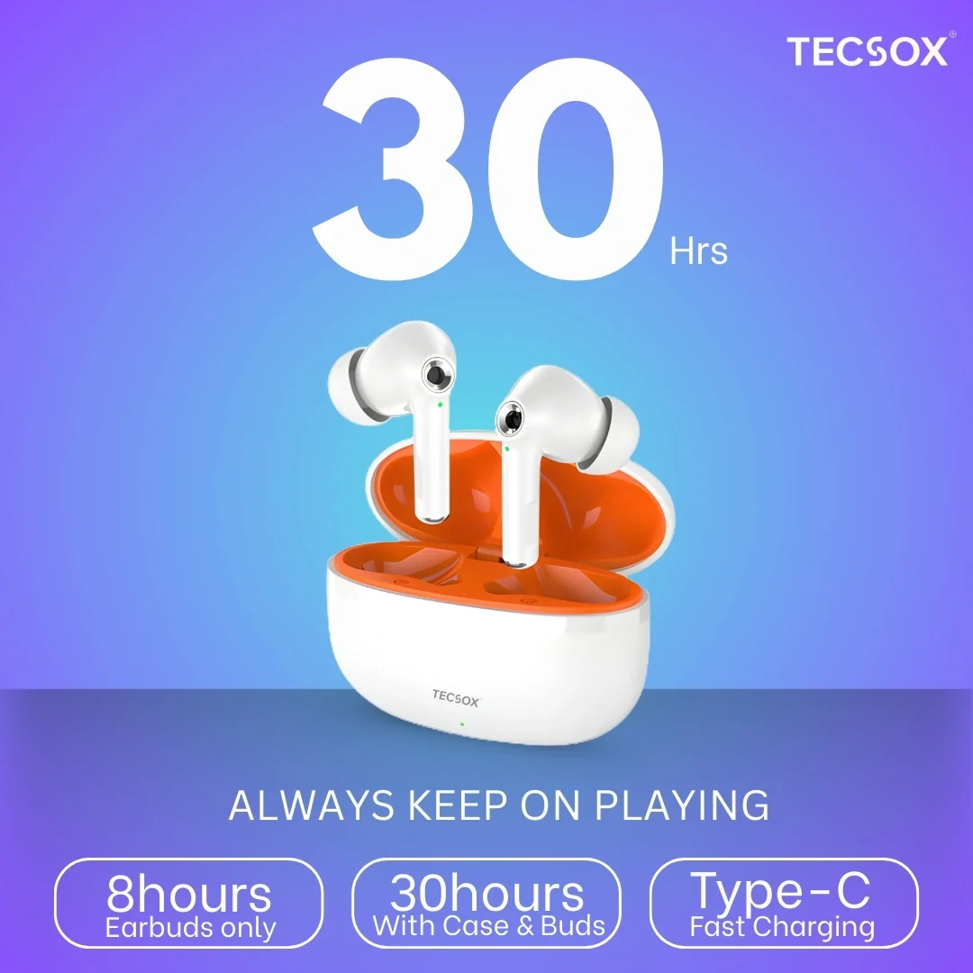 TecSox Omega 201 Wireless Earbud With Deep Bass & Comfortable Fit | IPX Water Resistant - Image 18
