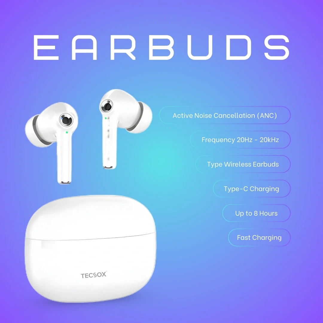 TecSox Omega 201 Wireless Earbud With Deep Bass & Comfortable Fit | IPX Water Resistant - Image 19