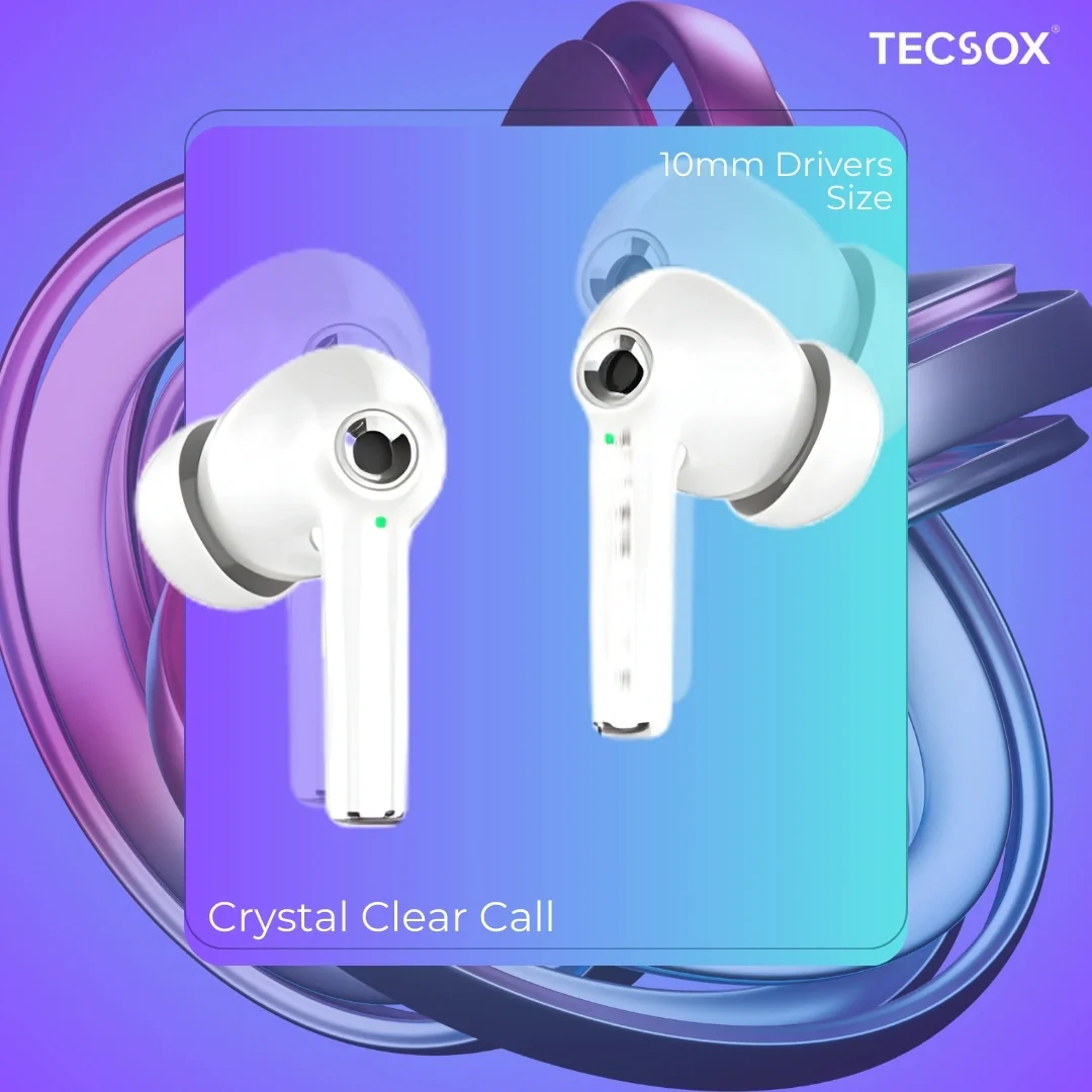 TecSox Omega 201 Wireless Earbud With Deep Bass & Comfortable Fit | IPX Water Resistant - Image 21