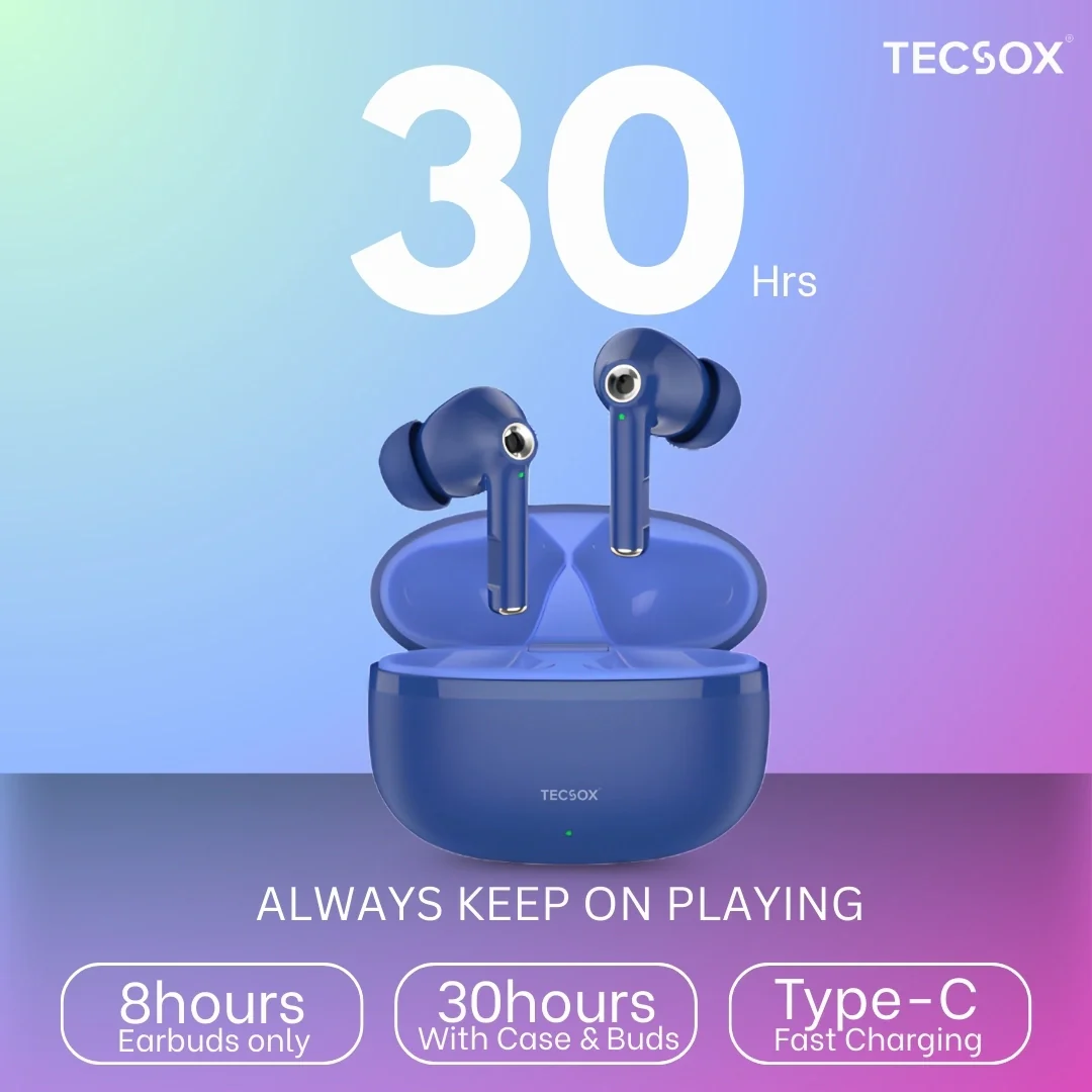 TecSox Omega 201 Wireless Earbud With Deep Bass & Comfortable Fit | IPX Water Resistant - Image 27
