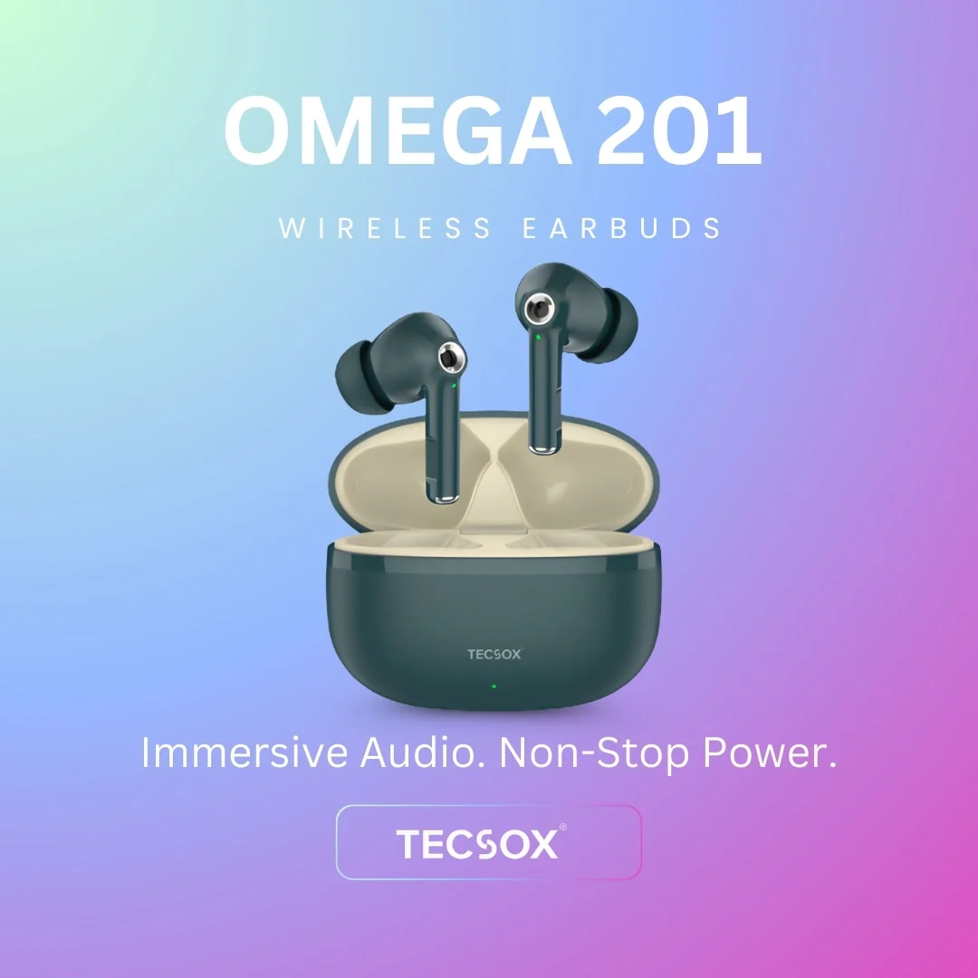 TecSox Omega 201 Wireless Earbud With Deep Bass & Comfortable Fit | IPX Water Resistant - Image 34