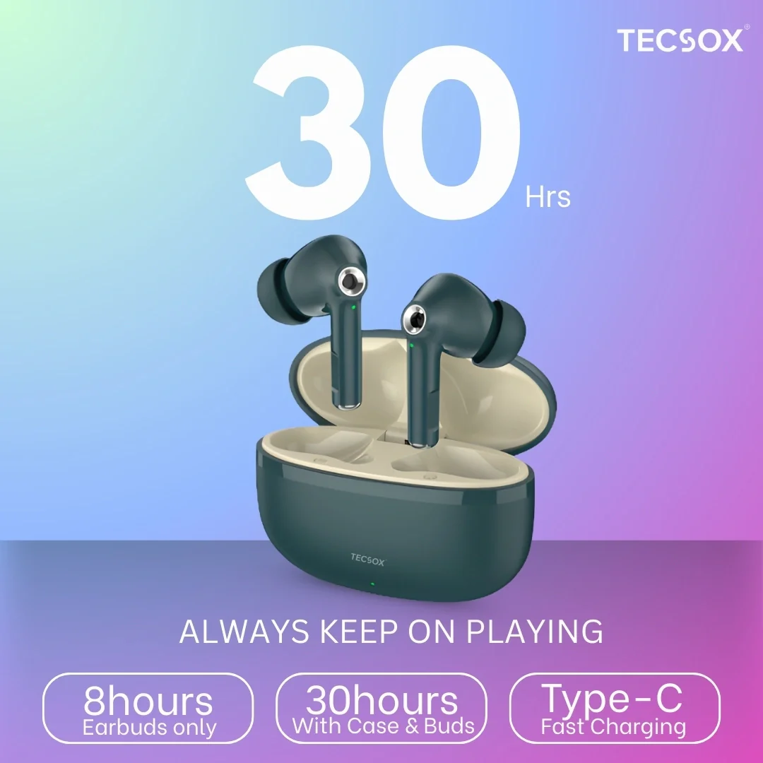 TecSox Omega 201 Wireless Earbud With Deep Bass & Comfortable Fit | IPX Water Resistant - Image 35