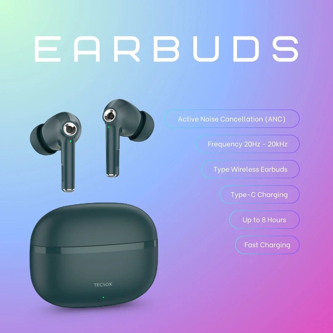 TecSox Omega 201 Wireless Earbud With Deep Bass & Comfortable Fit | IPX Water Resistant - Image 36