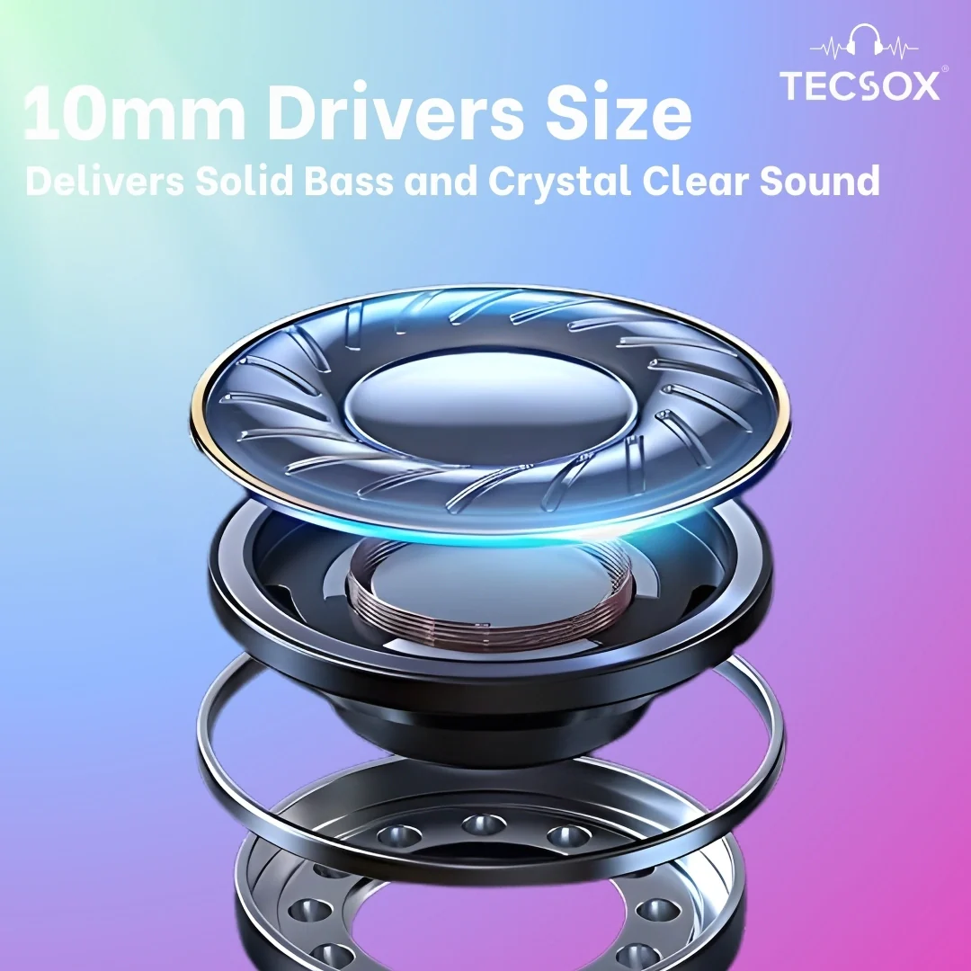 TecSox Omega 201 Wireless Earbud With Deep Bass & Comfortable Fit | IPX Water Resistant - Image 40