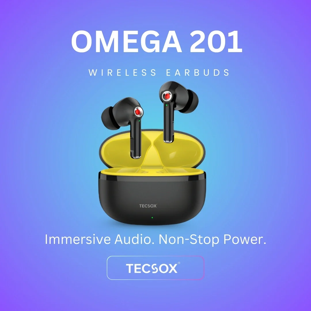 TecSox Omega 201 Wireless Earbud With Deep Bass & Comfortable Fit | IPX Water Resistant - Image 7
