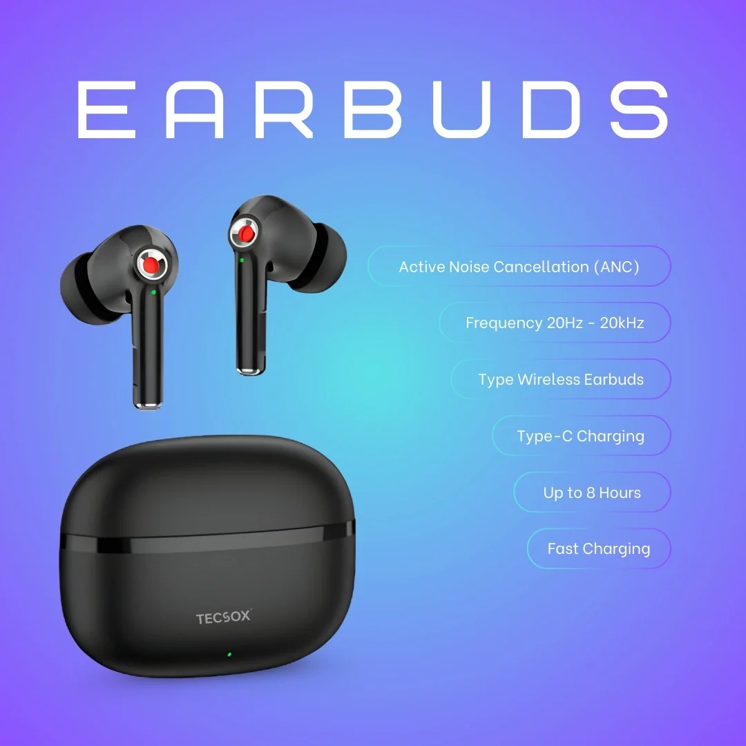 TecSox Omega 201 Wireless Earbud With Deep Bass & Comfortable Fit | IPX Water Resistant - Image 9