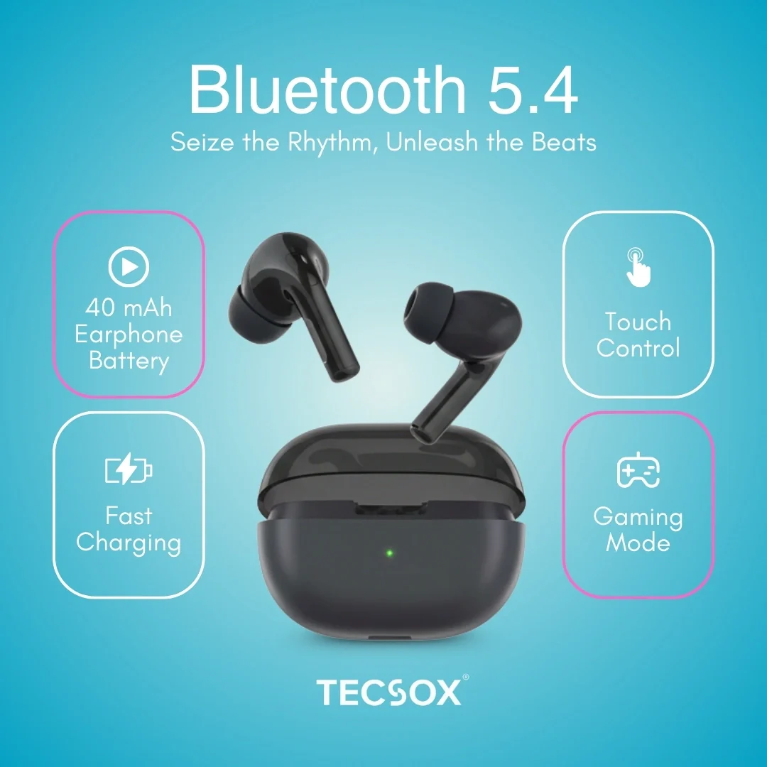 TecSox Omega 471 Wireless Earbud With Comfortable Fit | IPX Water Resistant - Image 5