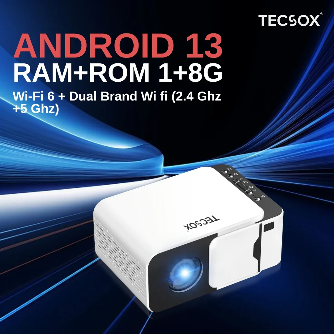 TecSox Revo Projector Online | 4K Video | Android 13 | Under ₹7000 - Image 9