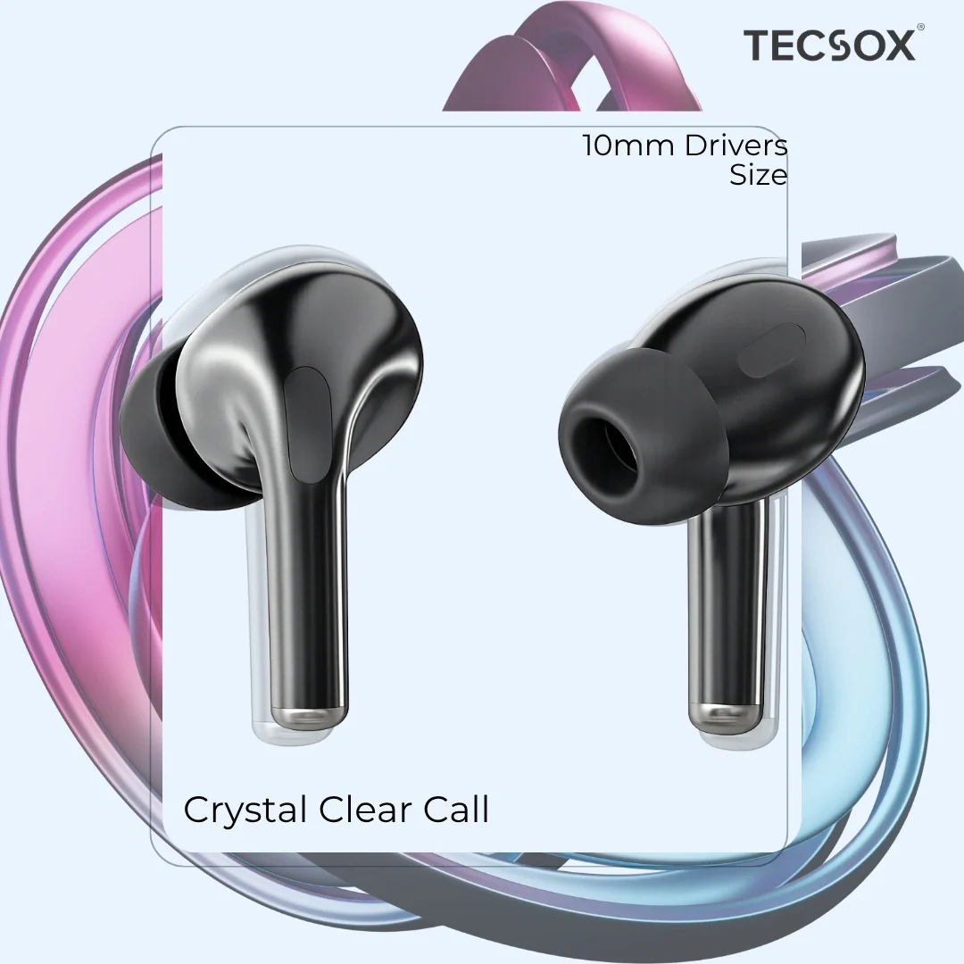 TecSox Tecpods Pro 2 Bluetooth Earbud With Deep Bass & Comfortable Fit | IPX Water Resistant - Image 7