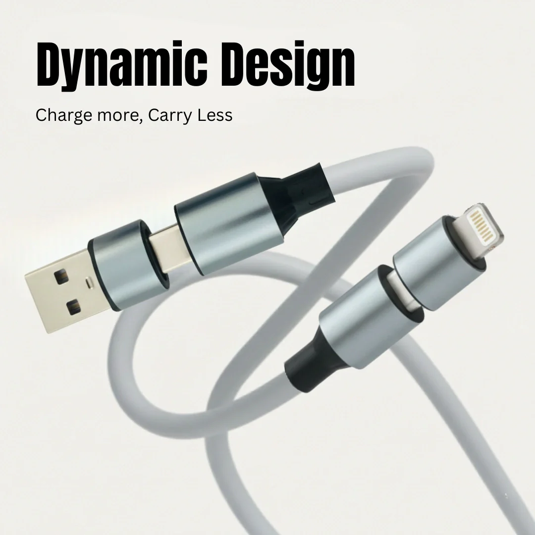 TecSox Zap 4-IN-1 Cable | 1 Meter Fast Charging Cable | 60W - Image 5