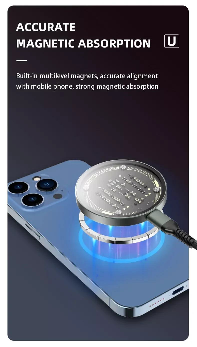 Transparent Magnetic Wireless Charger for iPhone - Image 12