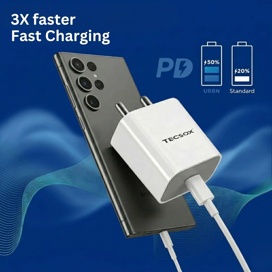 TecSox Type C 20W PD Wall Charger | Under ₹1999 | For iOS & Samsung devices - Image 5