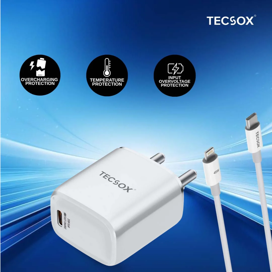 TecSox GAN Charger with Type C To C Cable | 35Watt | Compatible for Smartphones and Laptops - Image 11