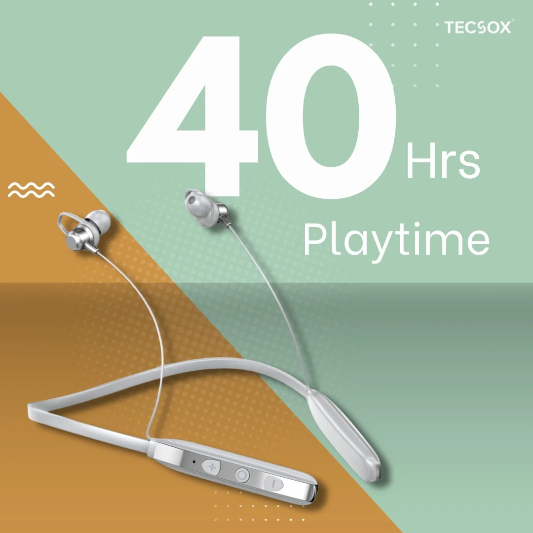 TecSox Verve Bluetooth Neckband | Metallic Touch + High Bass - Image 11