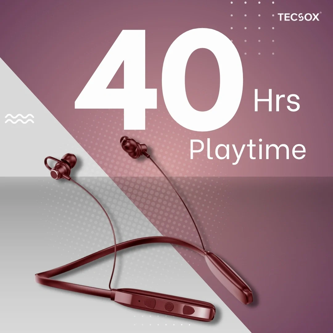 TecSox Verve Bluetooth Neckband | Metallic Touch + High Bass - Image 16