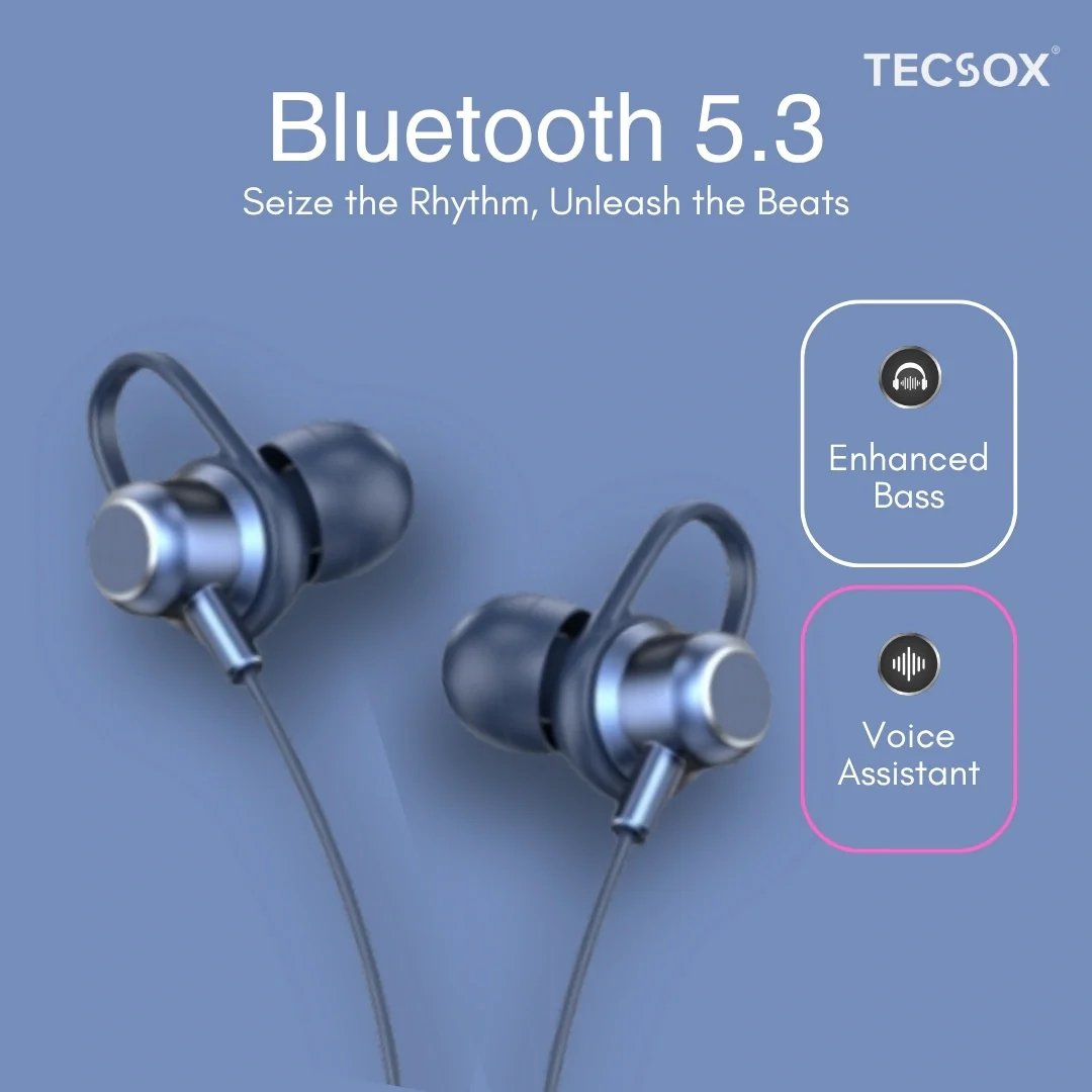 TecSox Verve Bluetooth Neckband | Metallic Touch + High Bass - Image 23